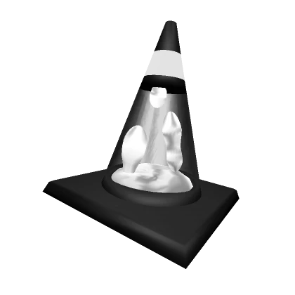 Lava Lamp Traffic Cone - White