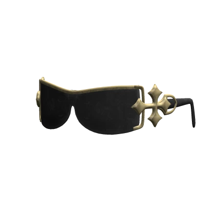 Gold X-tra Large Cross Frame Glasses