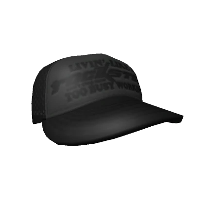 BLACK ROCKSTAR LIVIN' Y2K TILTED TRUCKER CAP