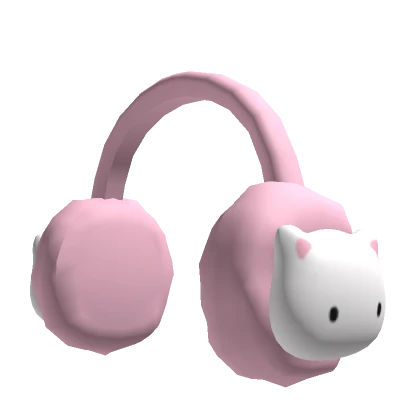 Kawaii Pink Kitty Earmuffs y2k cute