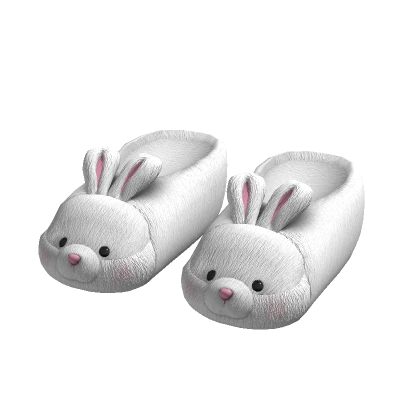 Cute White Easter Bunny Slippers