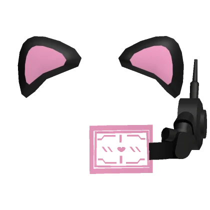 Black n Pink Kawaii Kitty Mecha Cyberpunk Headset