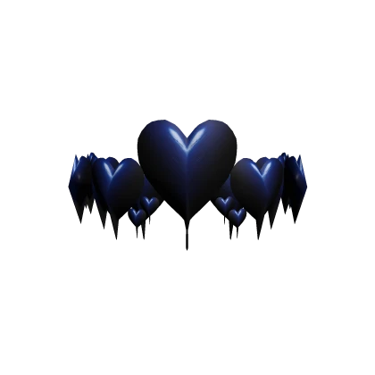 Melted Blue Metal Heart Crown