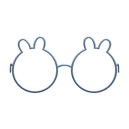 Low Blue Round Bunny Glasses