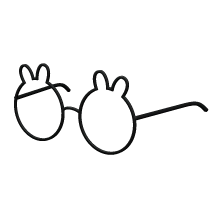 Black Round Bunny Glasses