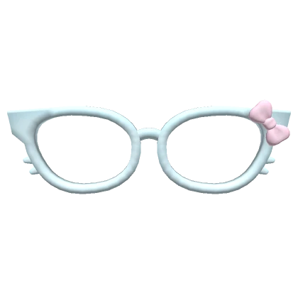 kawaii oversized kitty glasses in blue