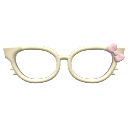 kawaii oversized kitty glasses in yellow