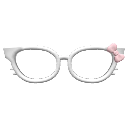 kawaii oversized kitty glasses in white