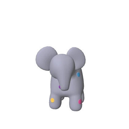 Mini Elephant Animal Cookie (Recolorable)