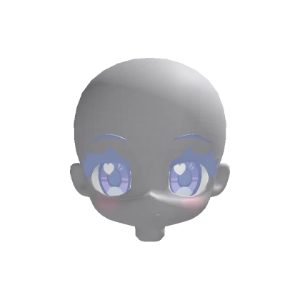 Chibi Head Grey Pastel Eyes