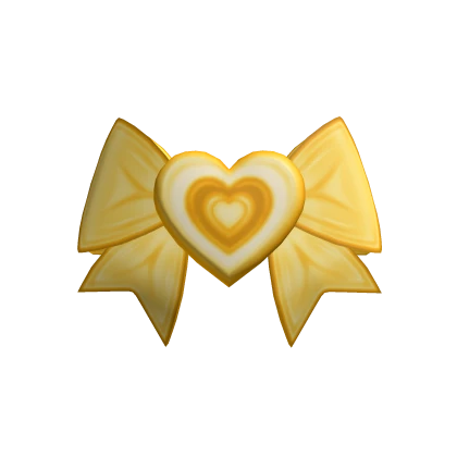 Preppy Heart Bow in Yellow 