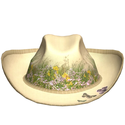 Straw Floral Cowboy Hat