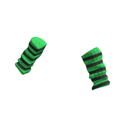 fitted green striped arm warmers