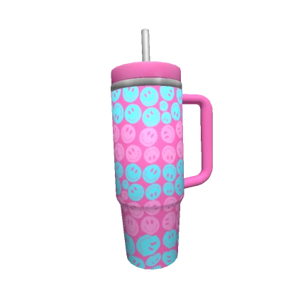 Preppy Pink and Blue Smile Cup