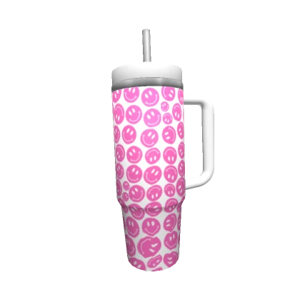 Preppy Pink and White Smile Cup