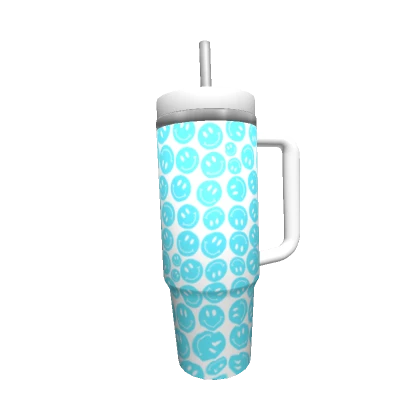 Preppy Blue and White Smile Cup