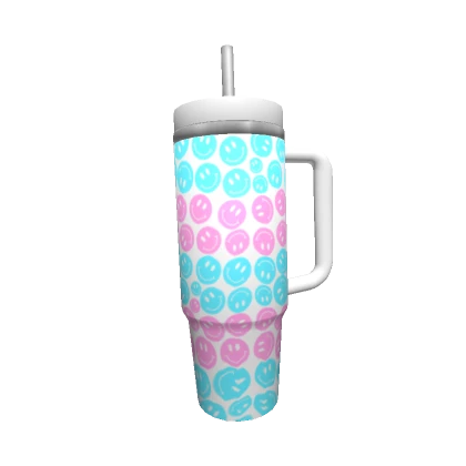 Preppy Pink and Blue Smile Cup