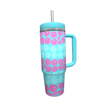 Preppy Blue and Pink Smile Cup