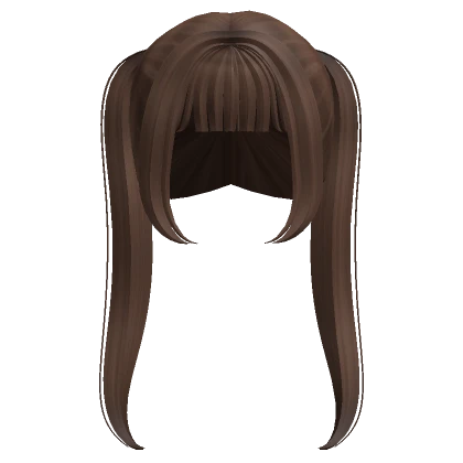 Brown Long Bangs Ponytails