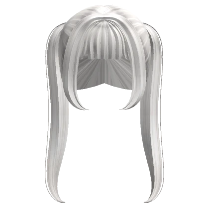 White Long Bangs Ponytails