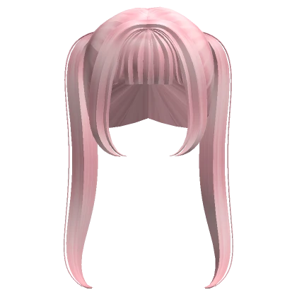 Pink Long Bangs Ponytails