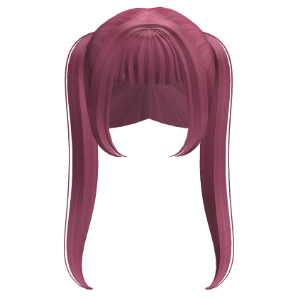 Magenta Long Bangs Ponytails