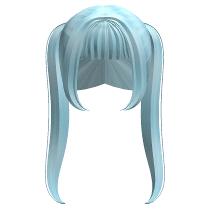 Light Blue Long Bangs Ponytails