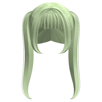 Light Green Long Bangs Ponytails