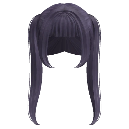 Purple Long Bangs Ponytails