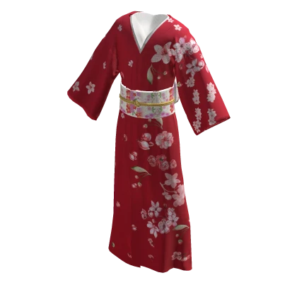 Red Floral Kimono