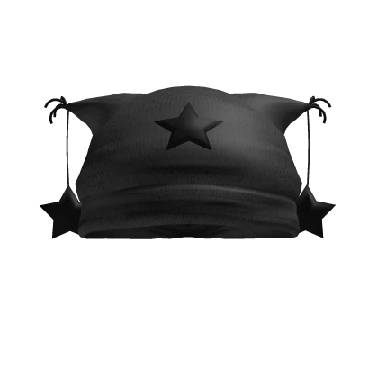 Y2K Grey and Black Star Knit Beanie