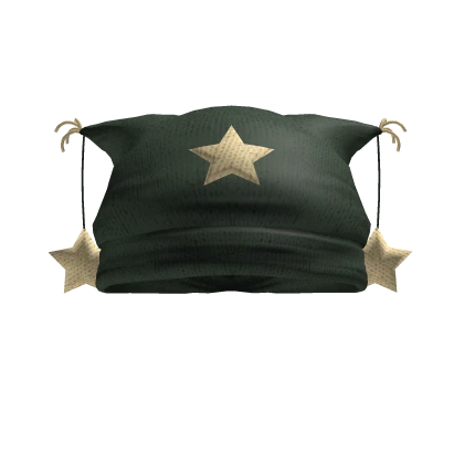 Y2K Green & Beige Star Knit Beanie