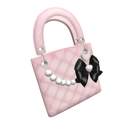 Pink and Black Bow Handbag