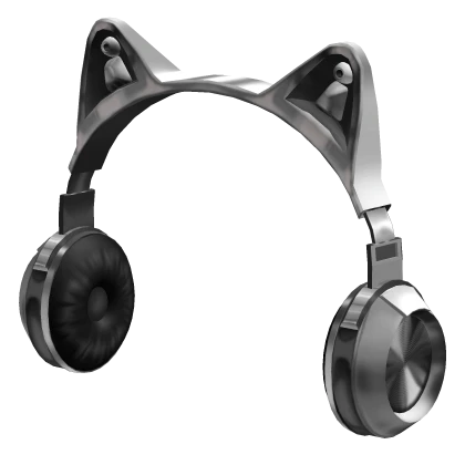 Silver Cyber Cat Headphones