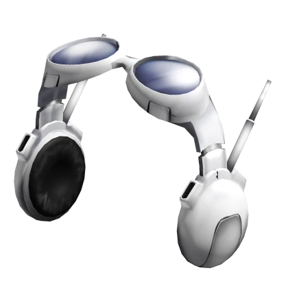 White Cyber Headphones with Goggles