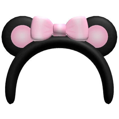 ♡ kawaii pink black bear headband with bow