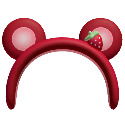 ♡ kawaii red strawberry bear headband