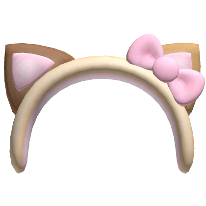 ♡ kawaii calico kitty headband with pink bow