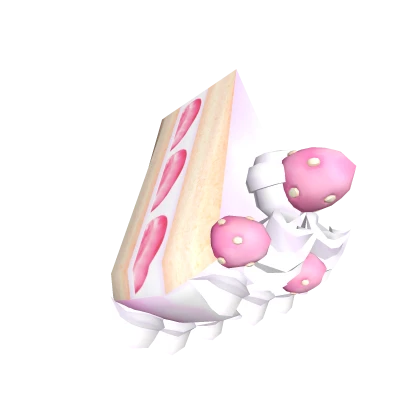 Kawaii Strawberry Shortcake Cake  Slice