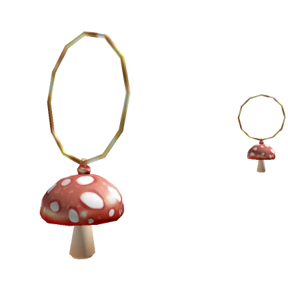 Mushroom Hoop Earrings - Red