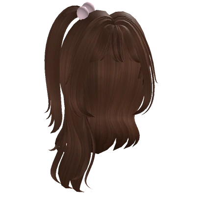 Cute messy brown doll hair w/ ponytail