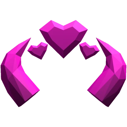 Pink Heart Gem Horns