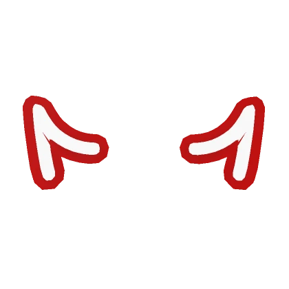 White Neon Doodle Devil Horns [Red Outline]