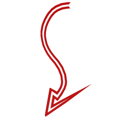 White Neon Doodle Devil Tail [Red Outline]