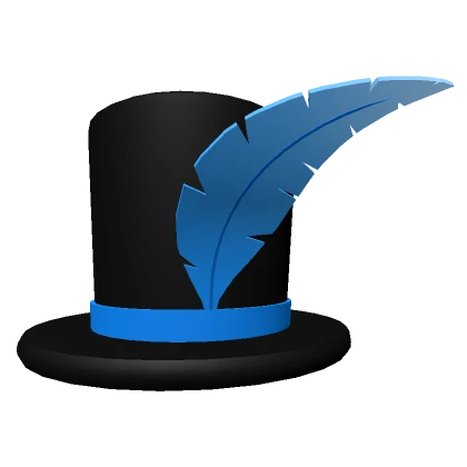 Blue Feathered Top Hat