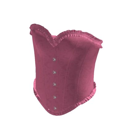 Chibi Doll pink ruffle lace corset top in silk