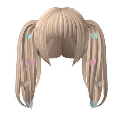 Rockstar Pigtails /w Butterfly Hairclips in Blonde