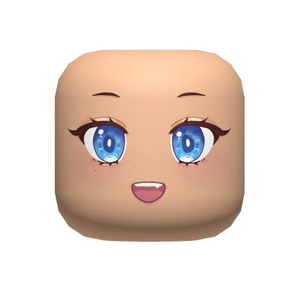 Cute Fang Face Blue Eyes-Light skin tone