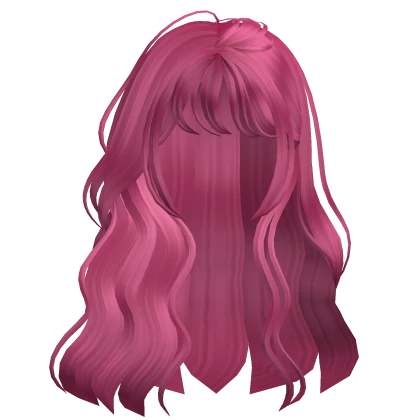 Flowy Natural Wavy Anime Messy Hair Hot Pink