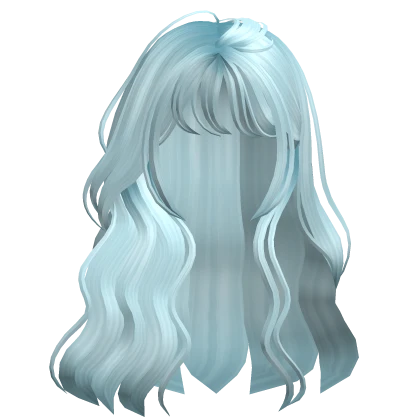 Flowy Natural Wavy Anime Messy Hair Light Blue